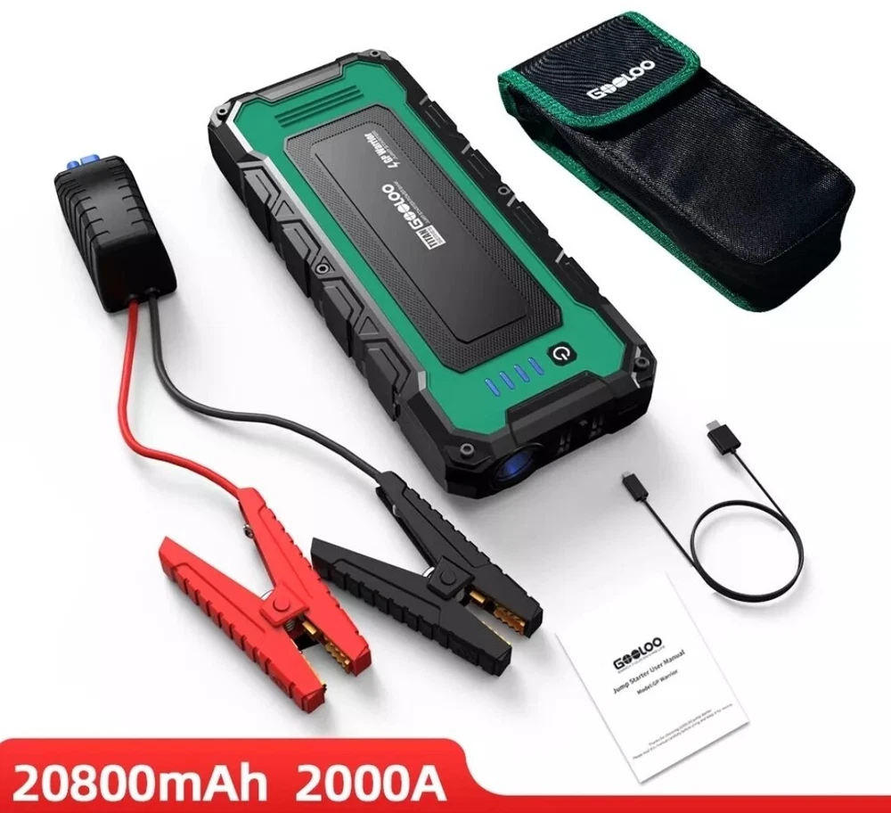 Power Bank 2000A Jump Starter Portable Charger Car Booster Auto Starting Device