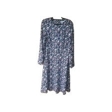 Marks and Spencer Black Paisley Midi Maxi Long Sleeve Dress Size 12