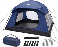 4 Person Tents for Camping Waterproof, Windproof Dome Tent with Rainfly, Easy Se