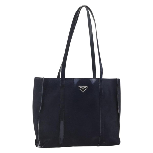 PRADA Tote Bag Harako leather Navy Auth 167194
