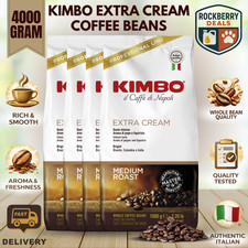 Kimbo Extra Cream Coffee Beans 1kg (Pack of 4)