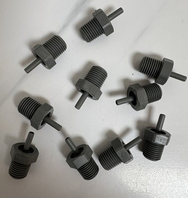 NOS John Guest 108 2.5 4 5/32  Tube x 1/4  NPTF Push-In Fittings Qty 10