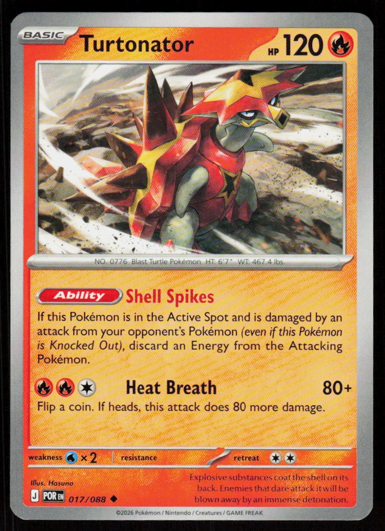 Turtonator 017/088 Uncommon Perfect Order Pokemon Near Mint
