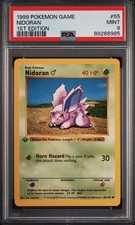 Pokemon Card Nidoran 55/102 1st Edition PSA 9 Game