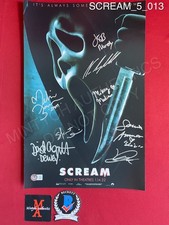 Scream 5 cast signed 11x17 photo Mikey Madison Neve Campbell David Arquette +5