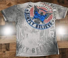 Vintage Tapout Shirt Mens Large Gray Red Blue Y2K MMA UFC Graphic Tee