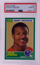 1989 Score #263 Steve Atwater rookie card. PSA graded GEM MT 10. rookie card picture