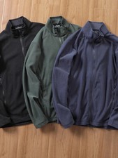 Outdoor Men's Fleece Sweatshirt Jacket Lightweight Tech Fabric Hooded Zipper Clo