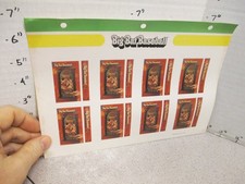 MATTEL 1975 toy store sticker sheet BIG BAT BASEBALL pinball machine game