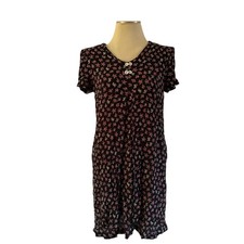 VTG Y2K 2000s Black Floral Dress 8 Whimsygoth Fairy Grunge