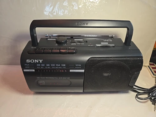 SONY CFM-10 Portable Mini Boombox AM/FM Cassette Tape Player Recorder AS IS