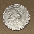 1936-D German 5 Reichsmark Silver Hindenburg Coin Third Reich — photo 3
