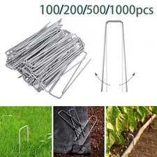 Galvanized Sod Staples 100/200/500/1000Pack Garden Stakes 6" Landscape Staples