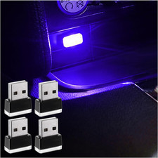 4 PCS USB LED Car Interior Atmosphere Lamp, Plug-In USB Decor Night Light, Porta
