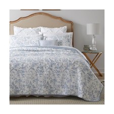 Laura Ashley - King Quilt Set, Soft Cotton Bedding with Reversible Design, Me...
