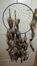 Feather Dream Catcher Handmade American Dream Catcher Wall Hanging w/ Arrowhead