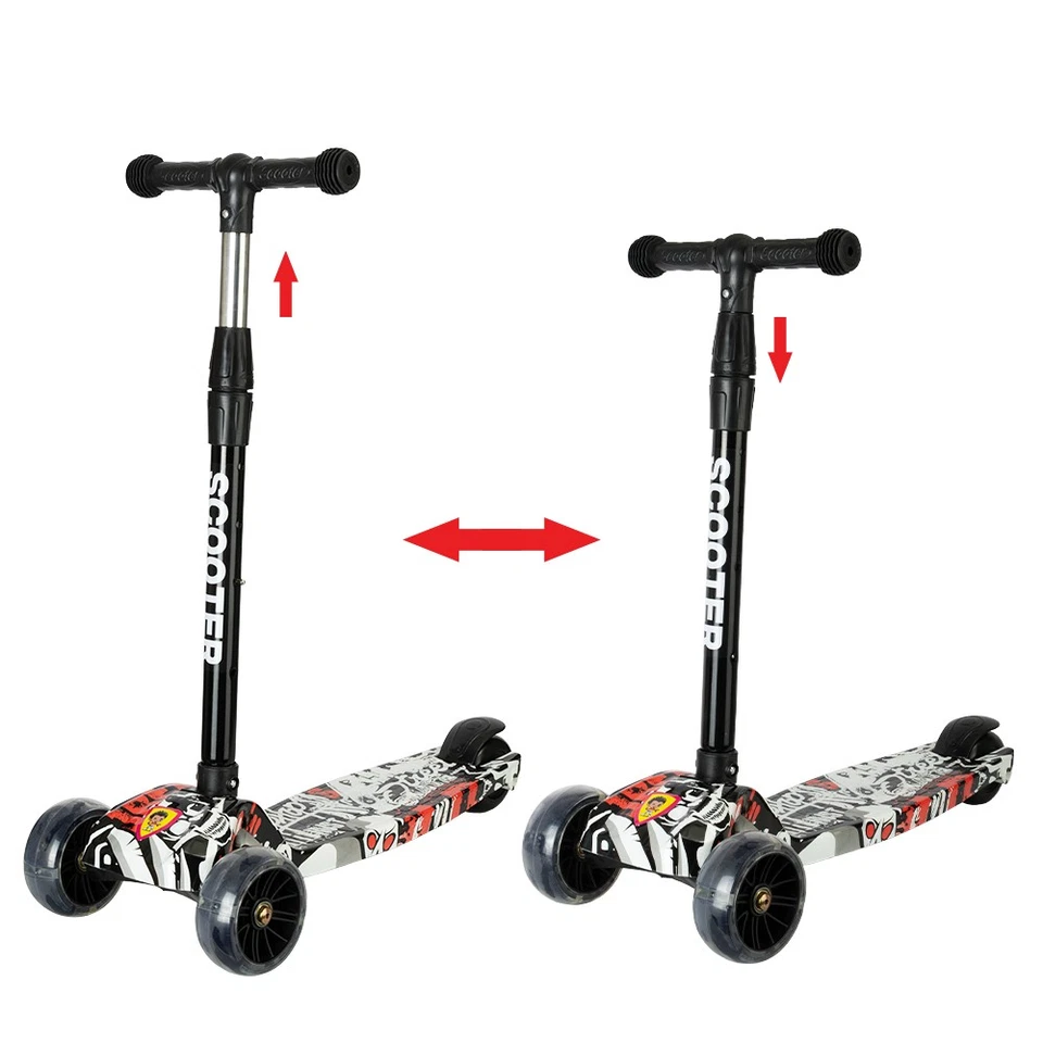 Faltbar Kinder Roller LED Räder Kinderscooter Dreiradscooter Scooter Cityroller - Bild 2 von 4