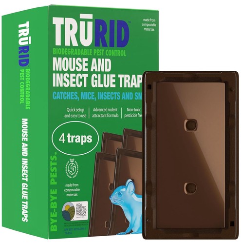 Traps Indoor for Home- Heavy Duty Sticky Traps for Mice, Small Rats, (4 Pack)...