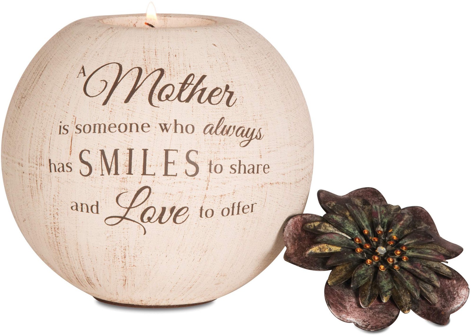Pavilion Light Your Way Terra Cotta Candle Holder for Mother