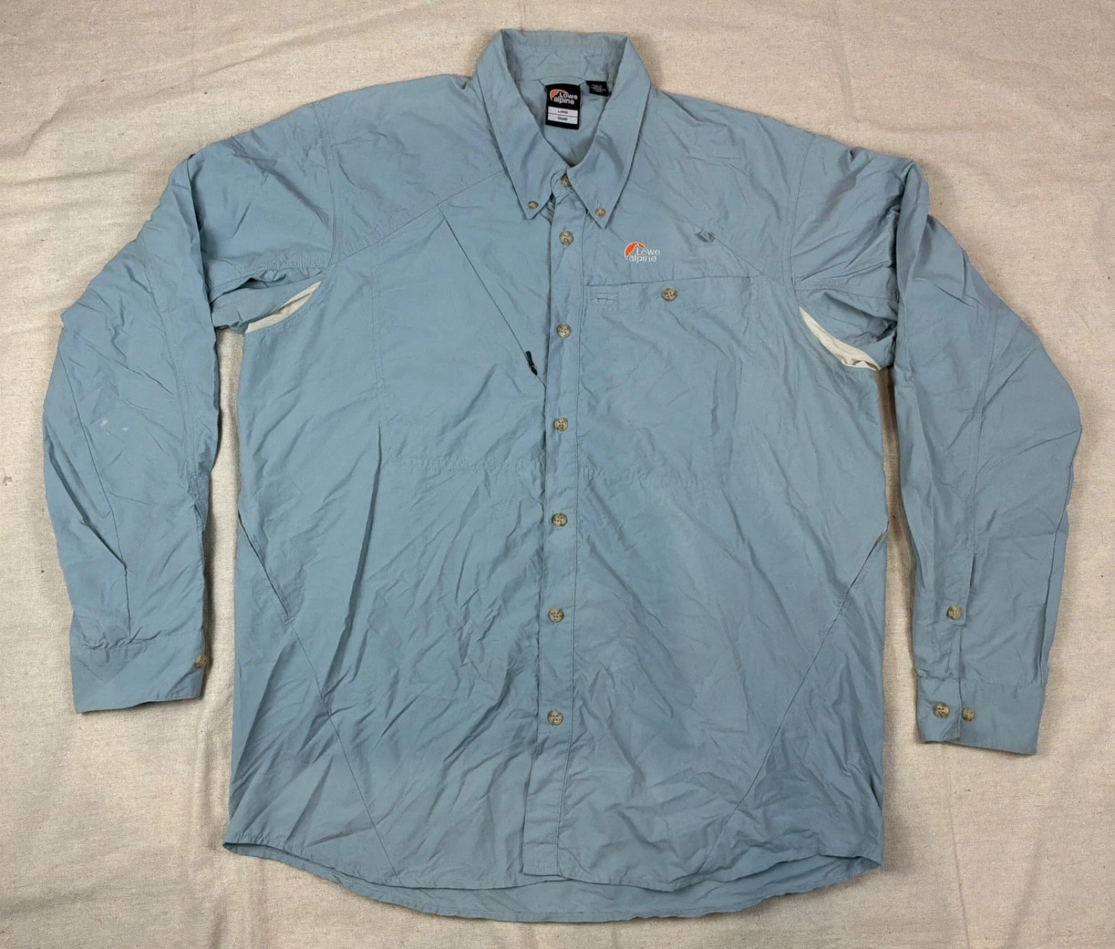 Lowe Alpine Shirt Mens XL Hike Vented Outdoor Wicking Quick Dry Travel Blue XL