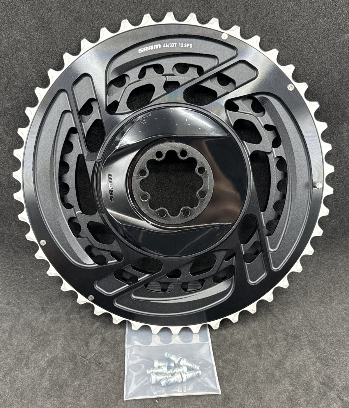 Corone SRAM Force AXS D2 2x12 velocità 46 e 33t 8 bulloni montaggio diretto prezzo consigliato $ 270 foto 2