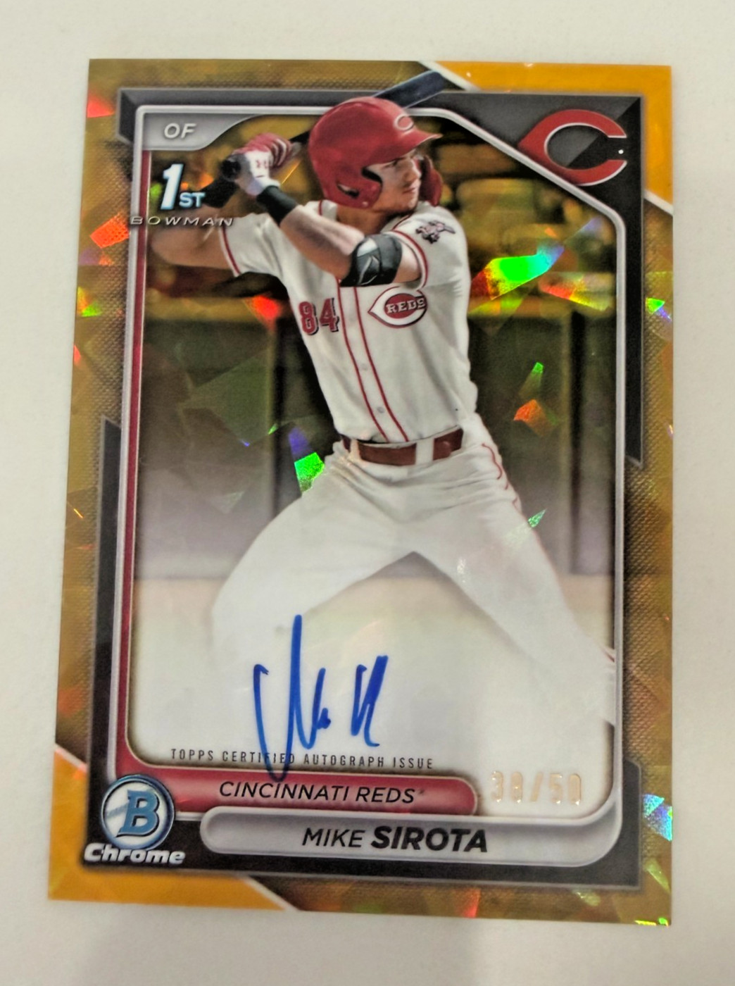2024 Bowman Draft Sapphire Mike Sirota Gold Auto /50