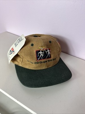 Vintage The 1996 Olympic Torch Relay Snapback Hat Baseball Cap Coca Cola Rare