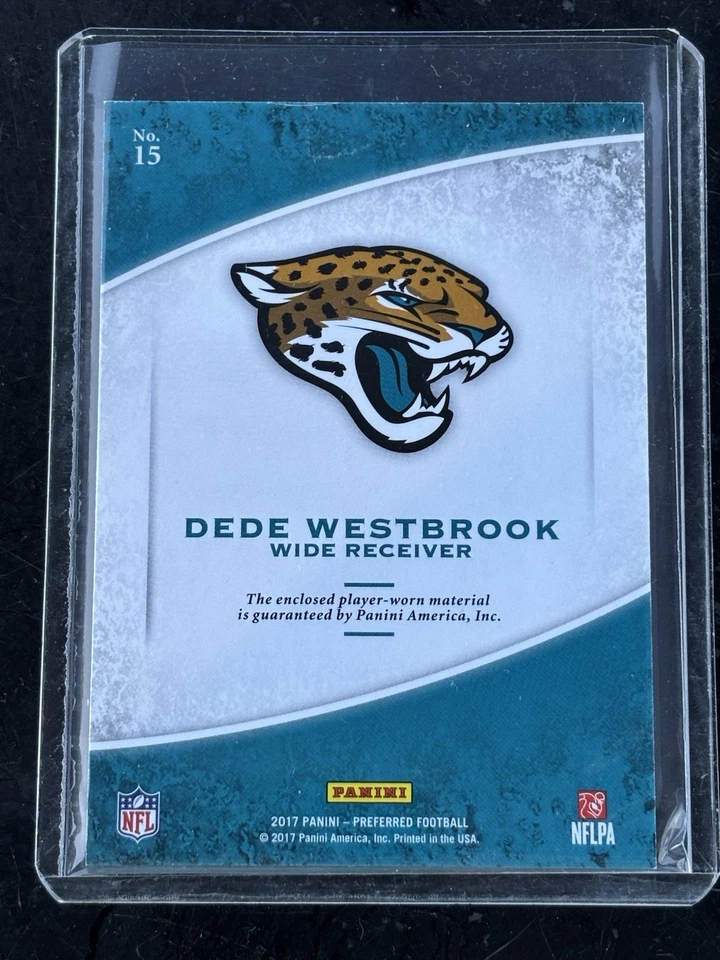 2017 Panini Preferred Jumbo Rookie Silhouette Jersey Jaguars Dede Westbrook #15 - Image 2 of 2