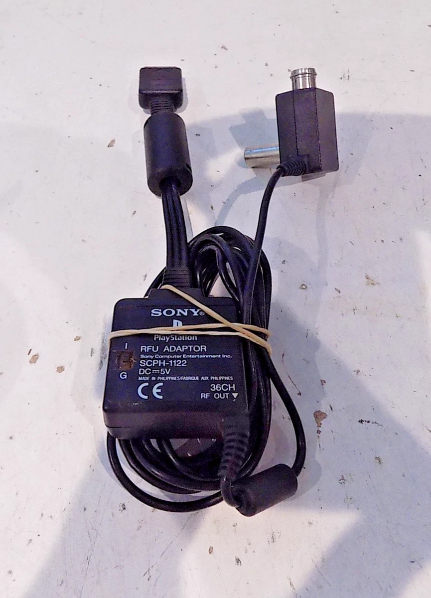 Adaptador RFU Oficial Sony PlayStation 1 PS1 SCPH-1122 Negro Genuino Funcionando