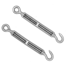 Pack of 2  M14 Hook & Eye, C to O Turnbuckle, 304 Stainless Steel, Hardware Kit 