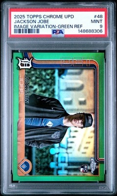 2025 Topps Chrome Update Jackson Jobe Image Variation Green /99 PSA 9