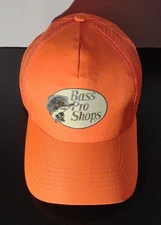 Bass Pro Shops Hat Cap Snap Back Mesh Trucker Orange Hunting Fishing Baseball