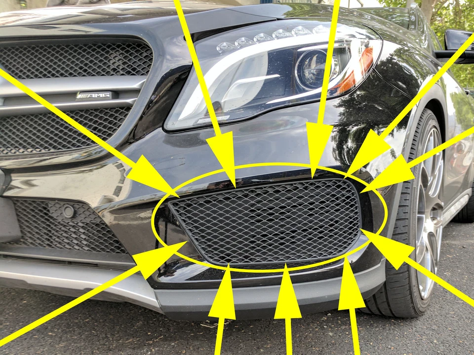 MERCEDES-BENZ GLA-CLASS PARA-CHOQUE DIANTEIRO GRADE DE MALHA ESQUERDA NOVO GLA250 GENUÍNO - Imagem 2 de 2