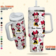 Custom Disney Friends Minnie Colorful Tumbler, Disney Characters Christmas 40oz
