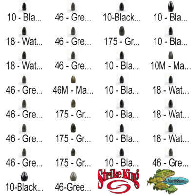 Strike King Tungsten Weights Flipping/Worm Tour Grade (TGTW) - Choose Size/Color