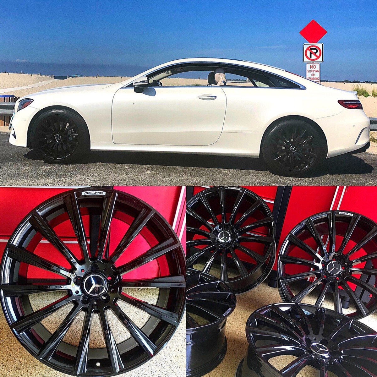 MERCEDES BENZ 20 INCH RIMS WHEELS NEW SET4 GLOSS BLACK Sl500 Sl550