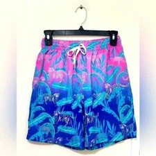 Chubbies Swim Trunks 7" Inseam Sharks Blue and Pink Size Small