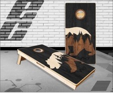 Bear Wood Mountains Cornhole Boards Bean Bag Toss Game