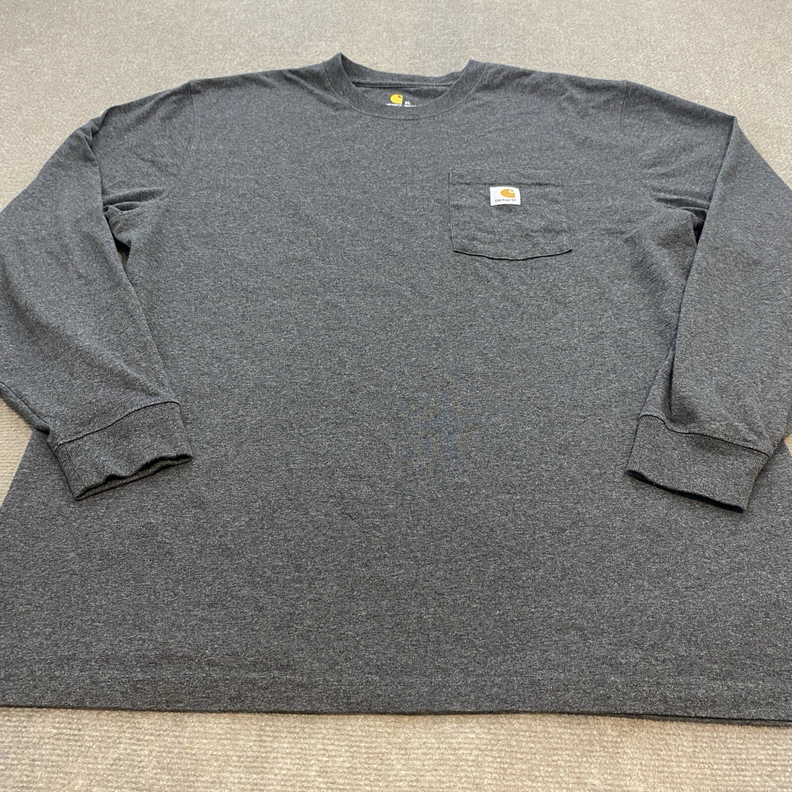 Carhartt K126 XL Long Sleeve Work Shirt with Pocket in Charcoal