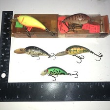 5 Bomber 1980s Screw Tail Slide Boxes Bass Vintage Lures Tackle baits A 31