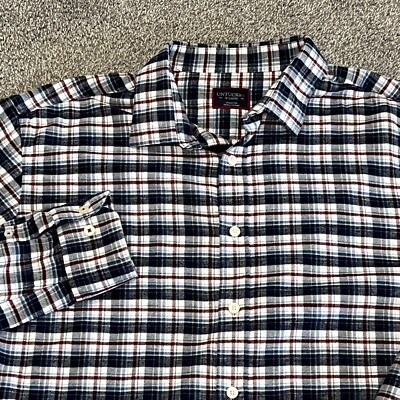 UNTUCKit Button Up Shirt Mens XL Blue Tartan Plaid Kaesler Flannel Long Sleeve