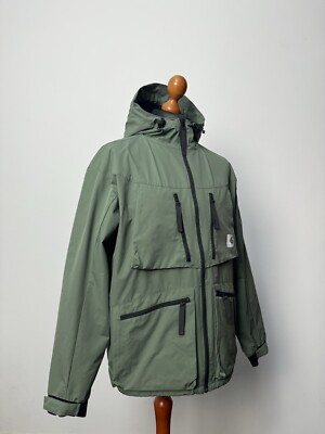 Carhartt WIP men's Hurst hooded jacket dollar green size L p2p 24