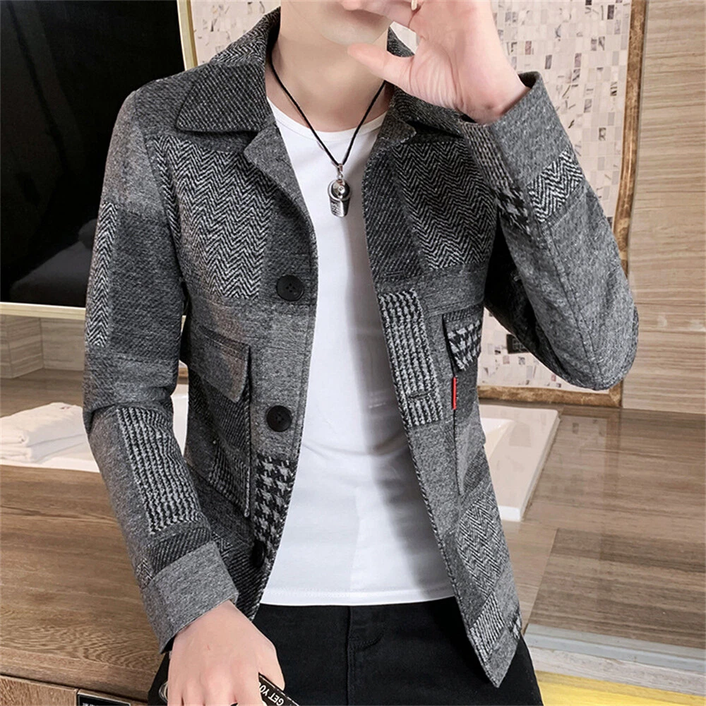 Men's Wool Blend Trench Coat Winter Warm Slim Fit Single Breasted Top Coat
Opens in a new window or