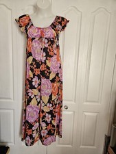 1970s Day Pajama Wide Leg Jumpsuit Romper Nightgown Lounge Size M/L Vintage