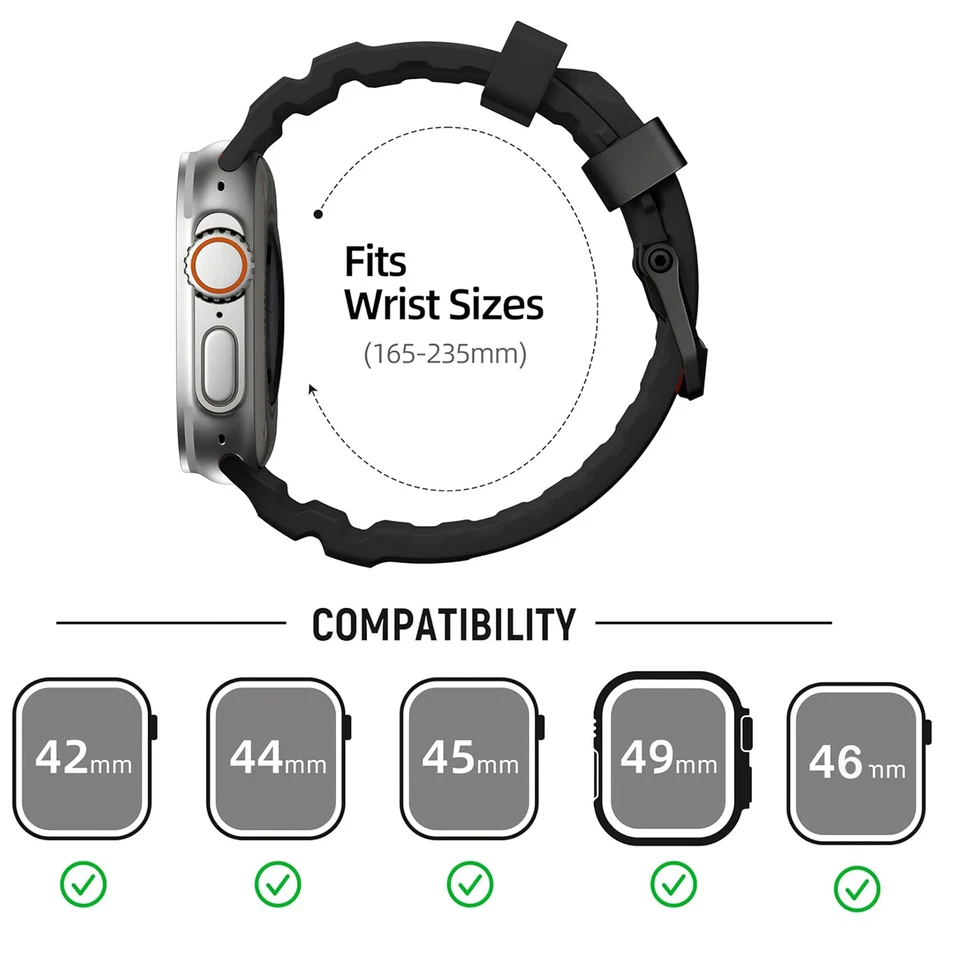 Correa deportiva de silicona para Apple Watch Ultra Series 11 10 9 8 SE 42/44/45/49/46mm Foto 4 de 4