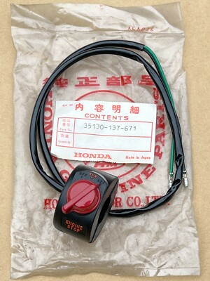 NOS GENUINE Honda Kill Switch for XL125 1976 & K2, XL175 K3-K5