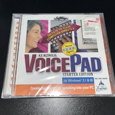 1997 Kurzweil Voice Pad Starter Edition, PC, CD-ROM, Windows 3.1 / 95
