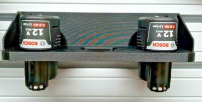 Bosch12V Extra Lg Triple Battery Holder for Pegboard & T-Slot Bds
