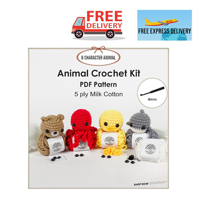 Crochet Animals Kit For Beginners Adult Kids Tutorial Amigurumi 8 Project