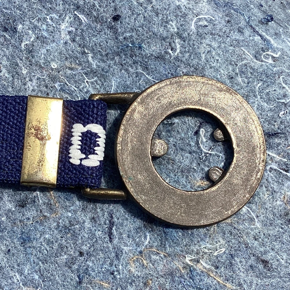 *RARO* Cinturón elástico azul unisex Disco Fever años 70 con hebilla de cierre insignia de metal Foto 2 de 4